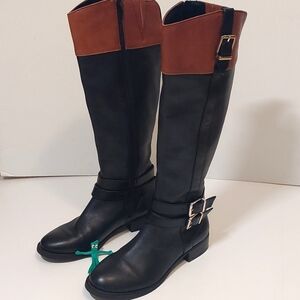 INC International Concepts Black and Brown Heeled Boots